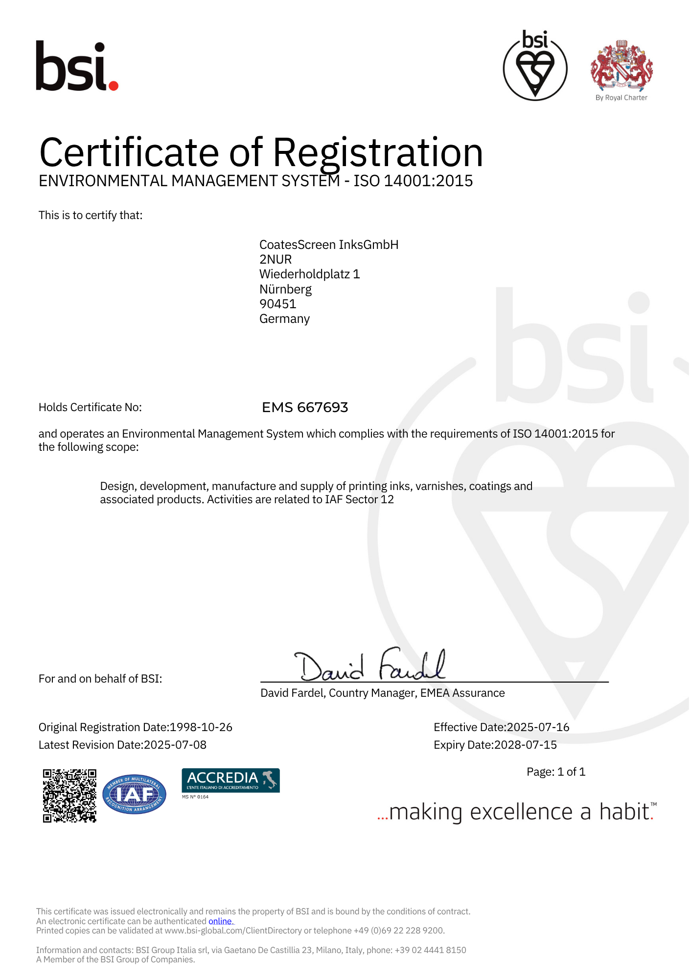 Certification