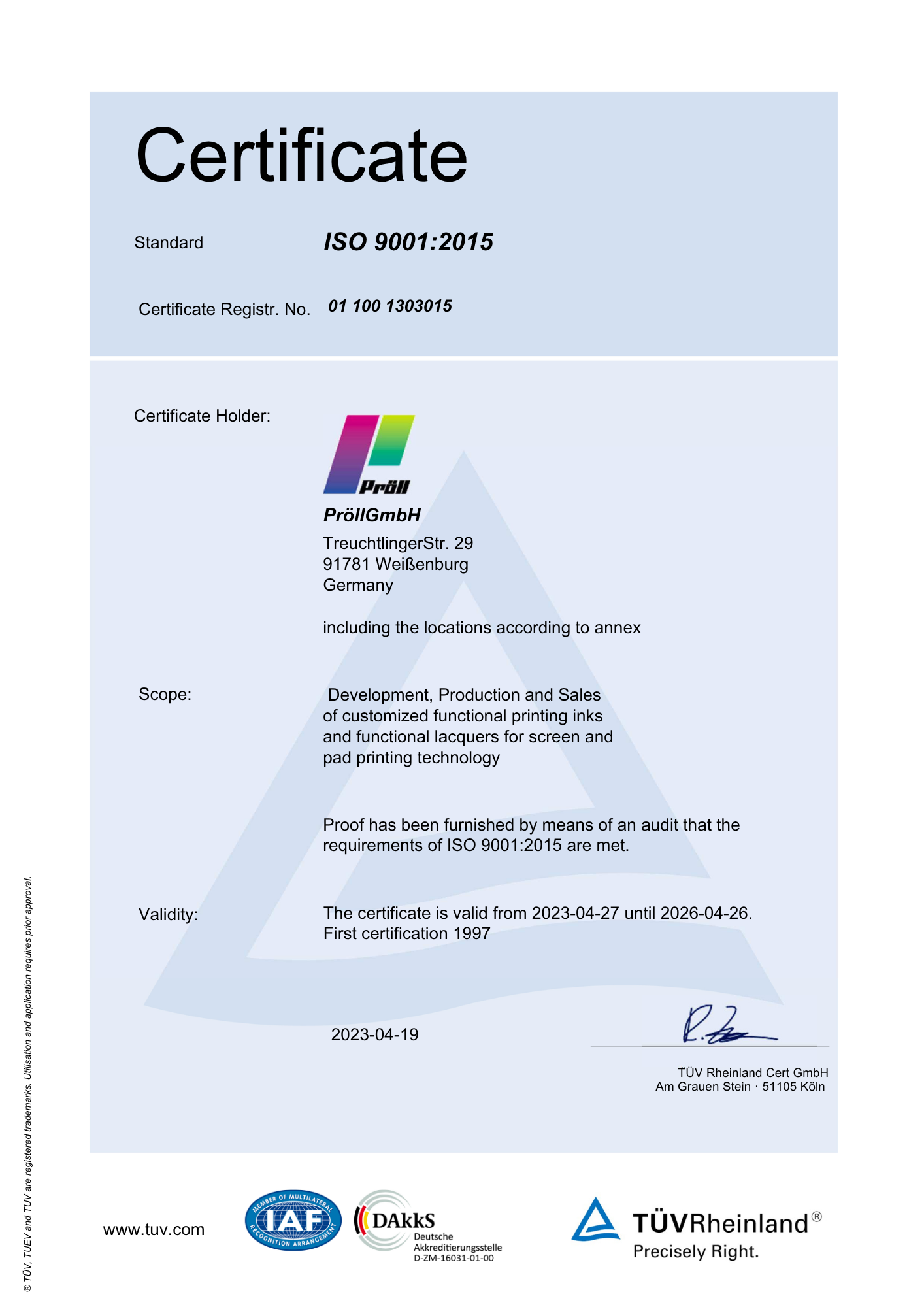 Certification
