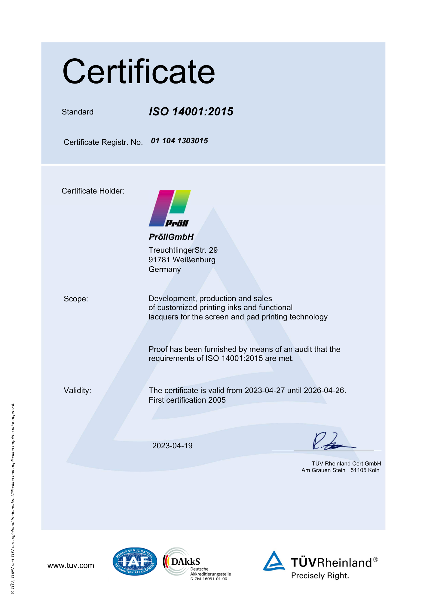 Certification