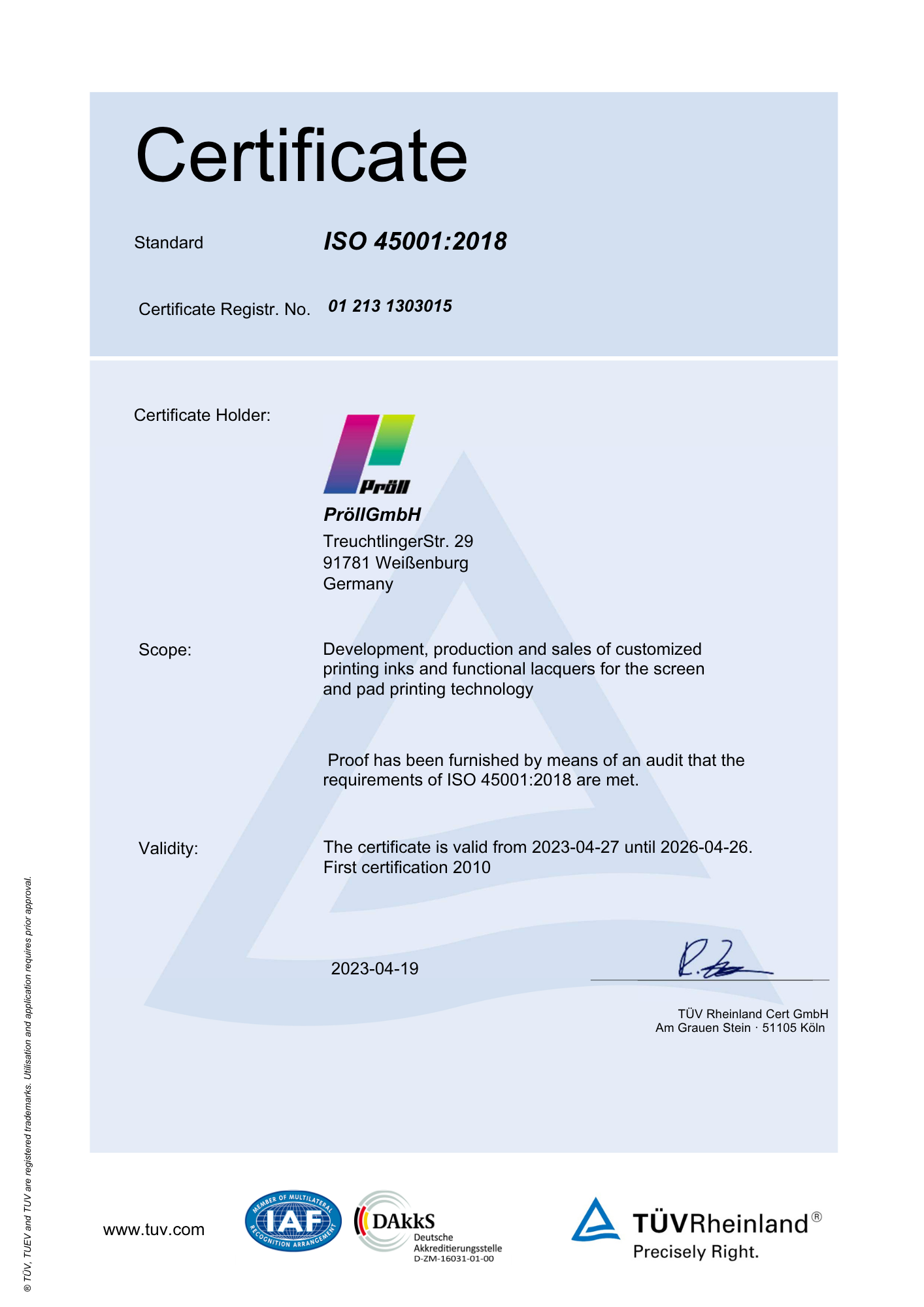 Certification